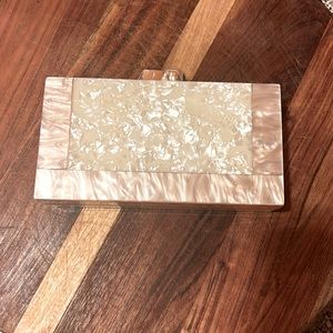 Never used Amazon, cream marble pearl purse! Great for weddings/ special event